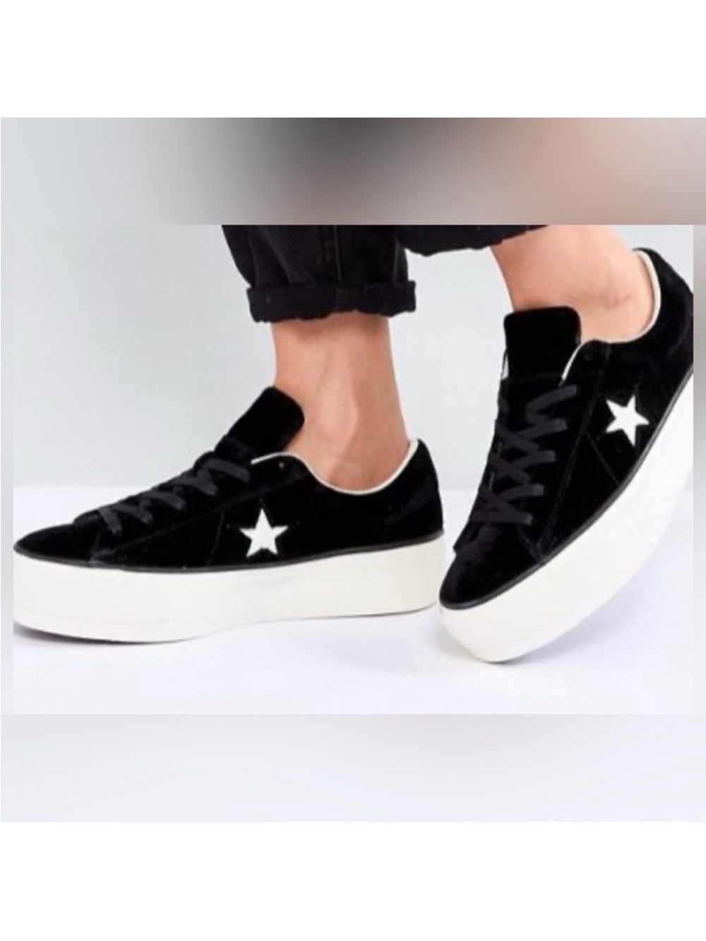 Converse Black Star Platform Sneakers for Women